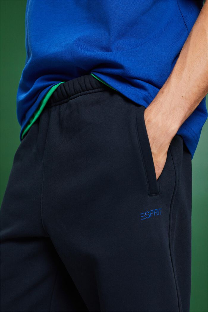 Pantalones de felpa de algodón con logotipo, NAVY, detail image number 2