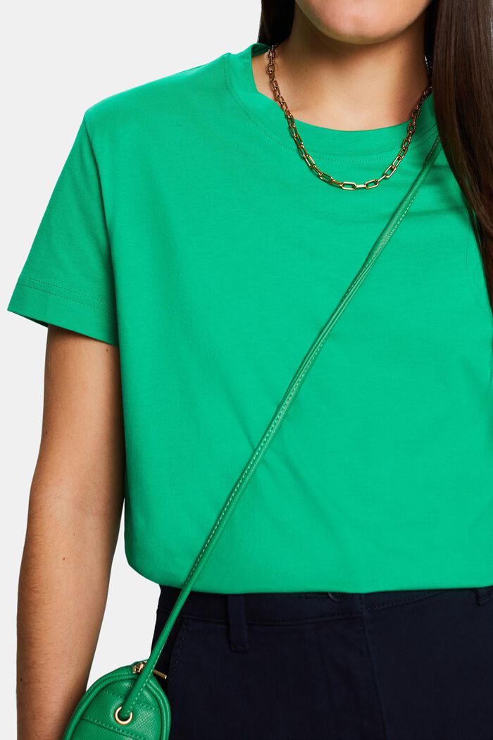 Camiseta de algodón pima con cuello redondo, GREEN, detail image number 3