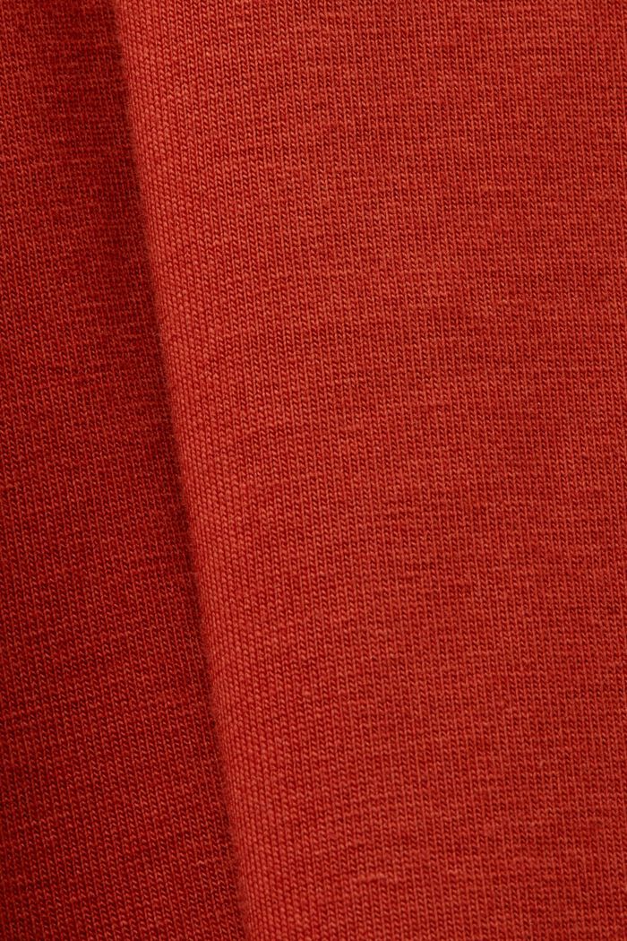 Falda midi en tejido jersey, algodón sostenible, TERRACOTTA, detail image number 5