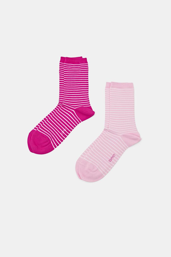 Pack de 2 calcetines de punto grueso a rayas, PINK, detail image number 0