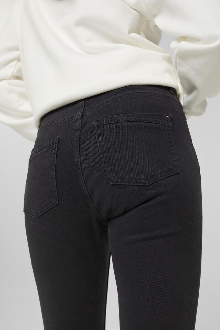 Pantalón con componente elástico y detalle de cremallera, BLACK, detail image number 0