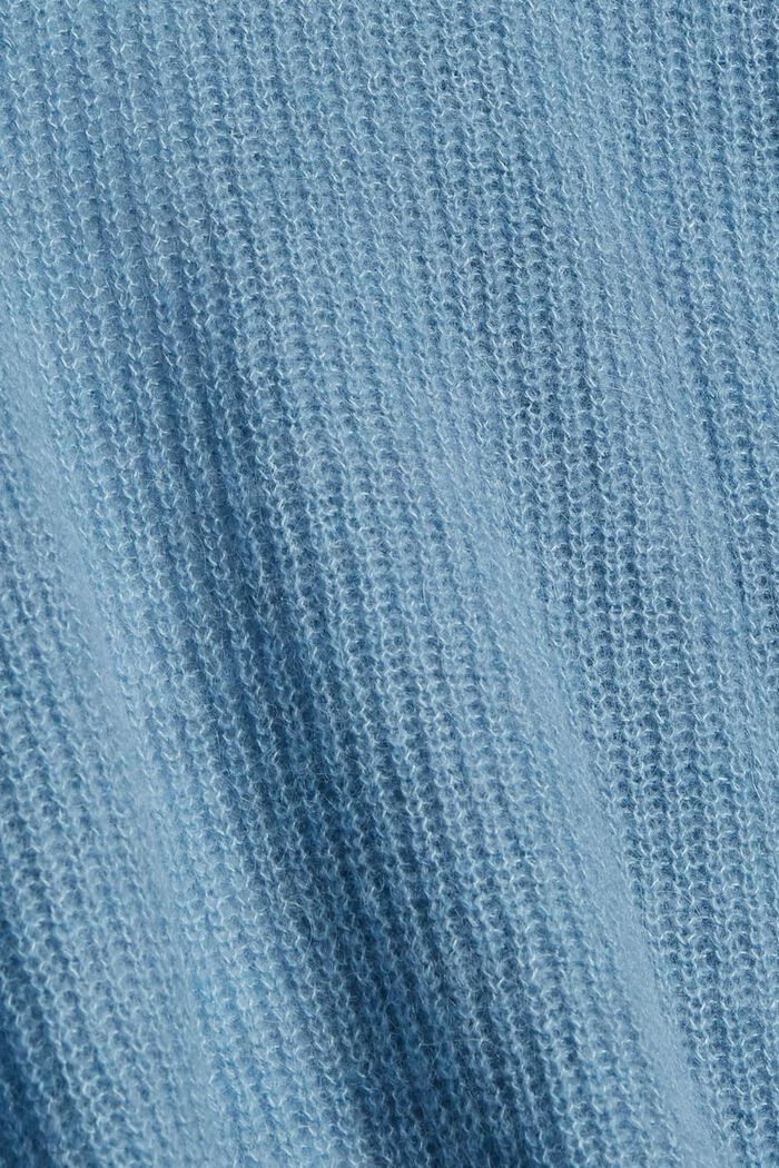 Con lana/alpaca: cárdigan con efecto cruzado, BLUE LAVENDER, detail image number 4
