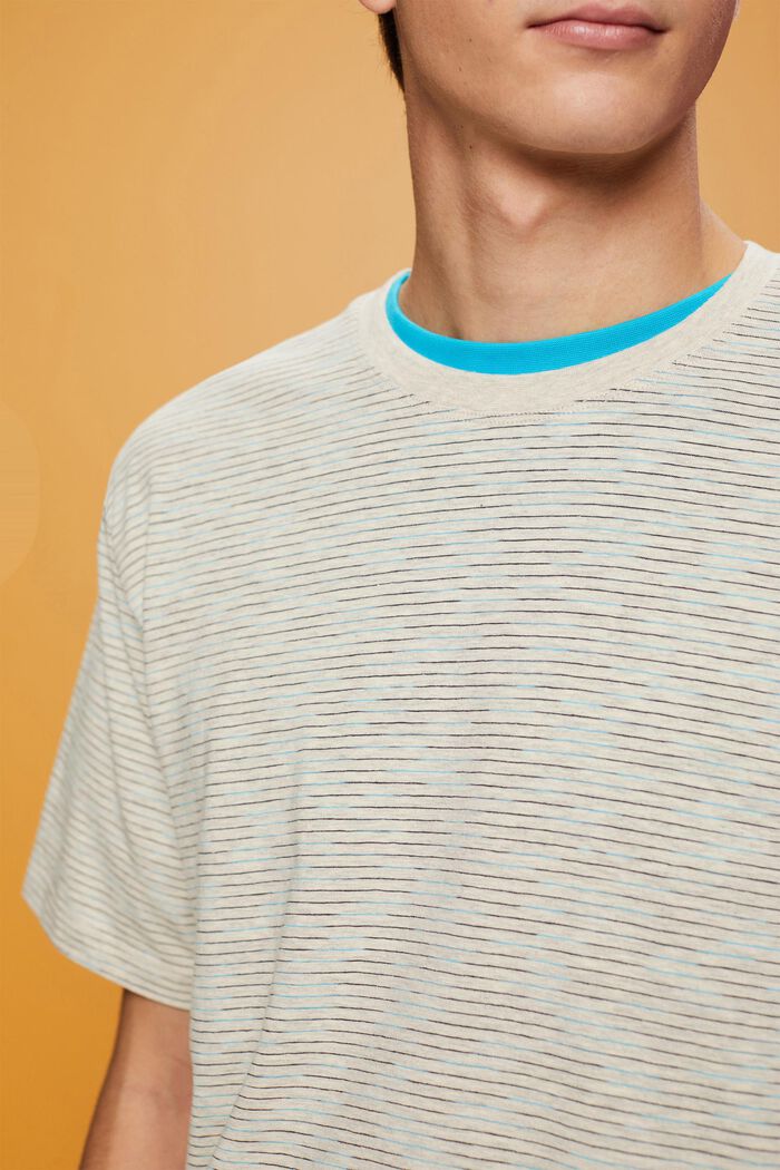 Camiseta jaspeada con rayas finas, OFF WHITE, detail image number 2