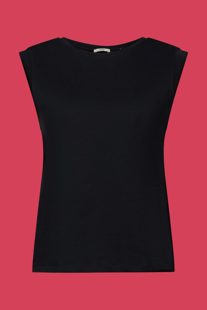 Camiseta de tirantes con diseño corto, 100% algodón, BLACK, detail image number 6
