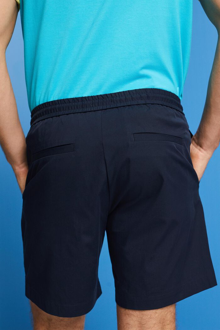 Pantalón corto sin cierre en popelina de algodón, NAVY, detail image number 4