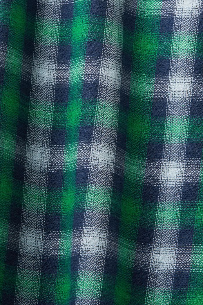 Camisa de franela de algodón con diseño a cuadros, NAVY, detail image number 5