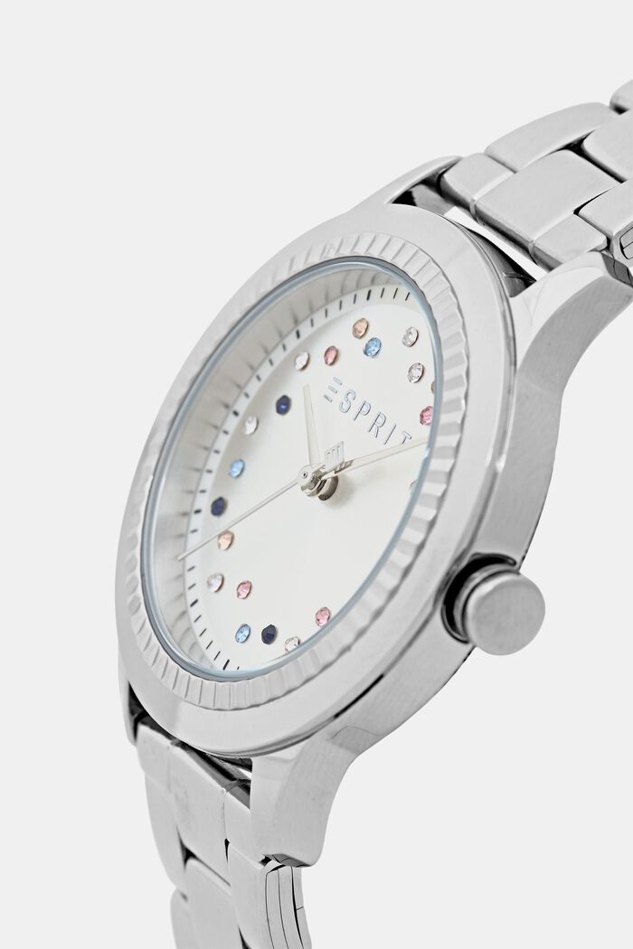 Reloj con inserciones de circonio, acero inoxidable, SILVER, detail image number 1