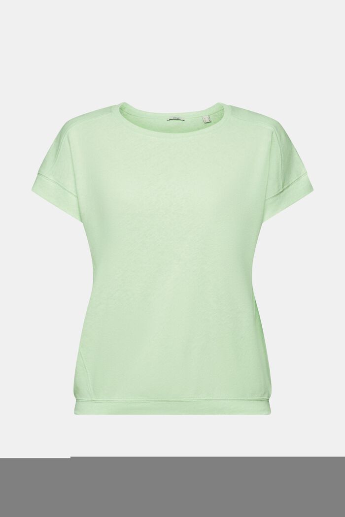 Camisa en mezcla de algodón y lino, CITRUS GREEN, detail image number 5