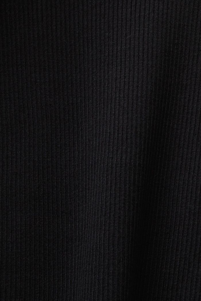 Jersey de punto acanalado con cuello redondo, BLACK, detail image number 5