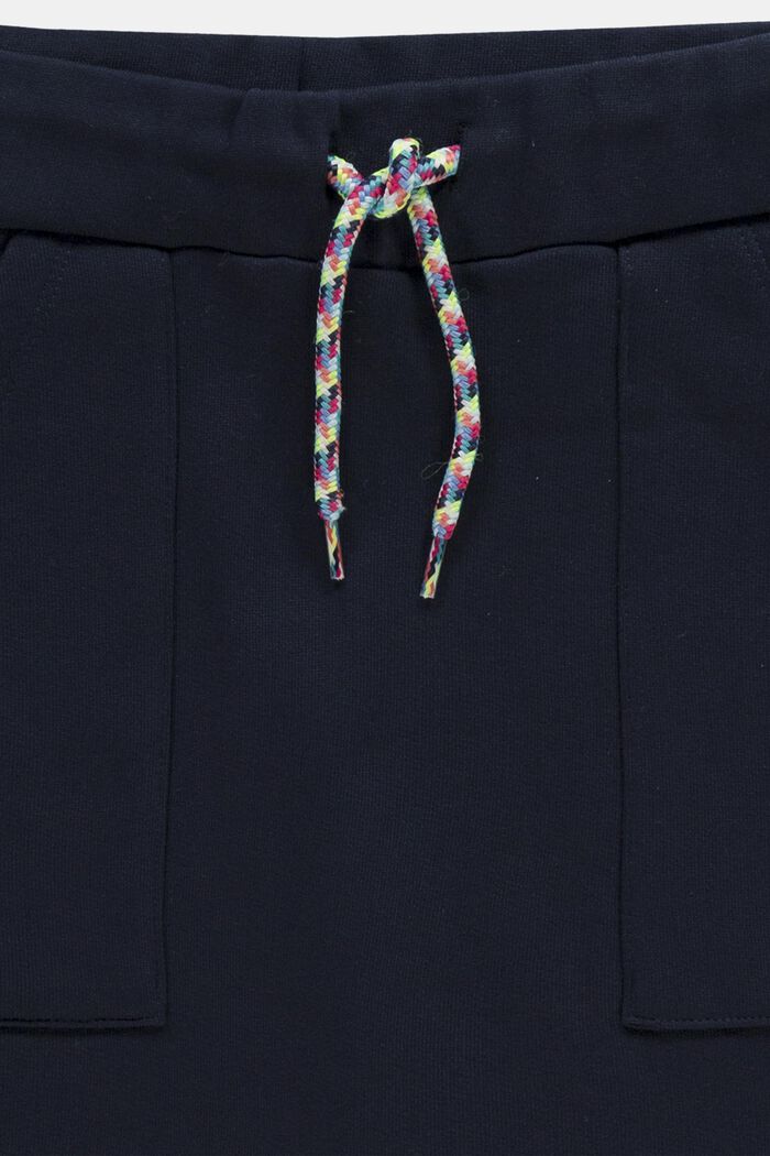 Falda de felpa con cintura de cordón, NAVY, detail image number 2