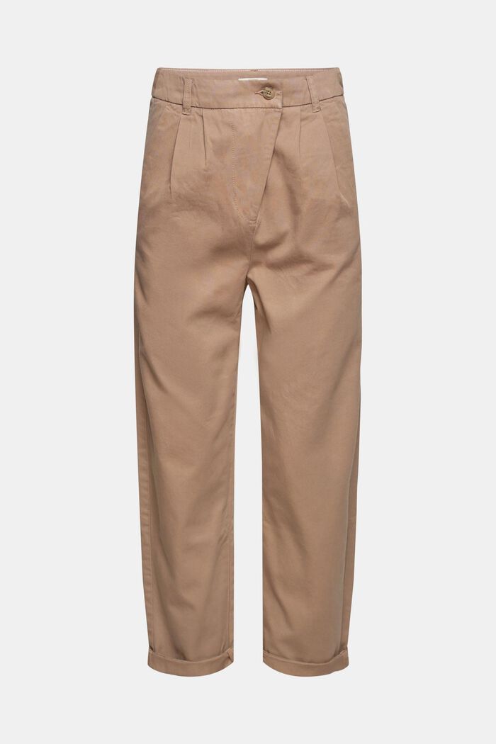 Pantalones chinos de tiro alto, 100% algodón Pima, TAUPE, detail image number 6