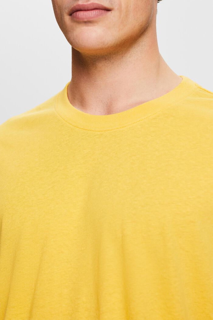Camiseta de algodón y lino, SUNFLOWER YELLOW, detail image number 3