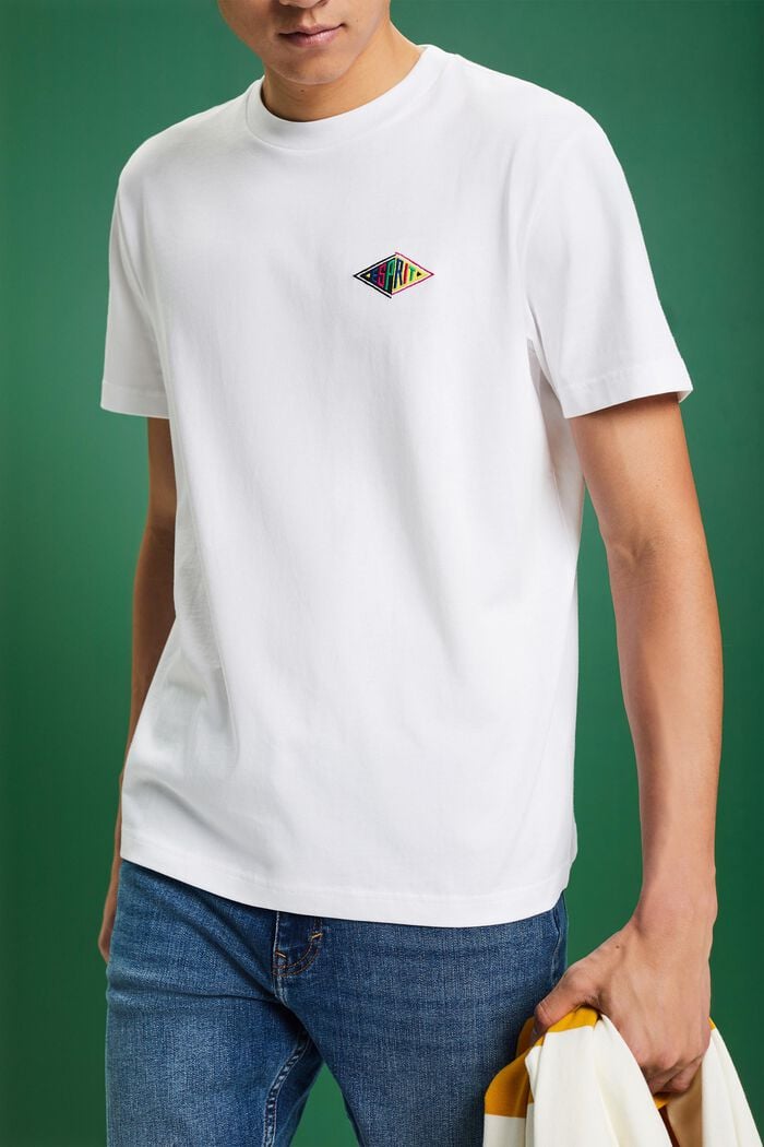 Camiseta en jersey de algodón con logotipo, WHITE, detail image number 2