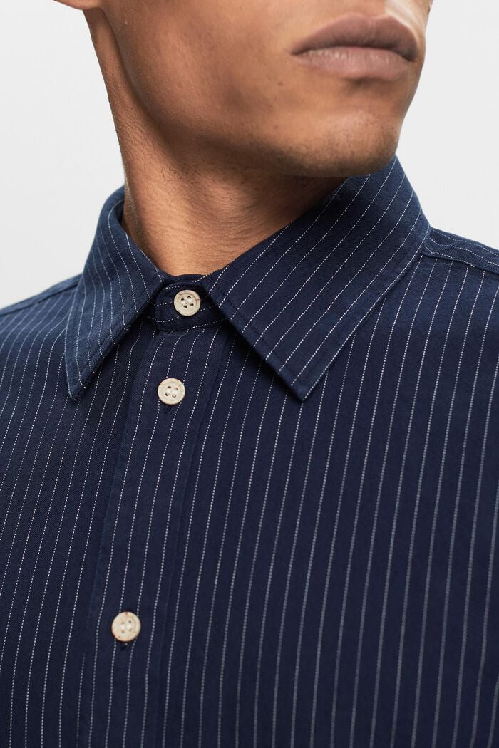 Camisa de sarga con raya diplomática, 100% algodón, NAVY, detail image number 2
