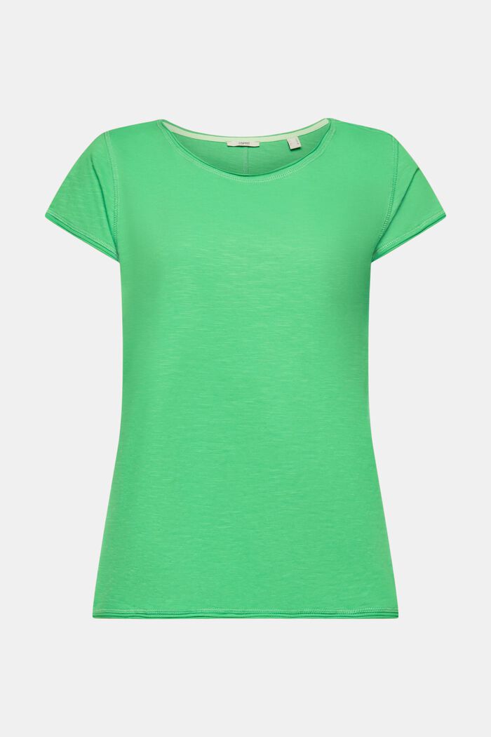 Camiseta flameada de algodón, GREEN, detail image number 5