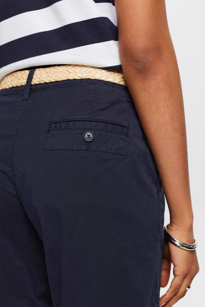 Pantalones cortos con cinturón trenzado de rafia extraíble, NAVY, detail image number 2