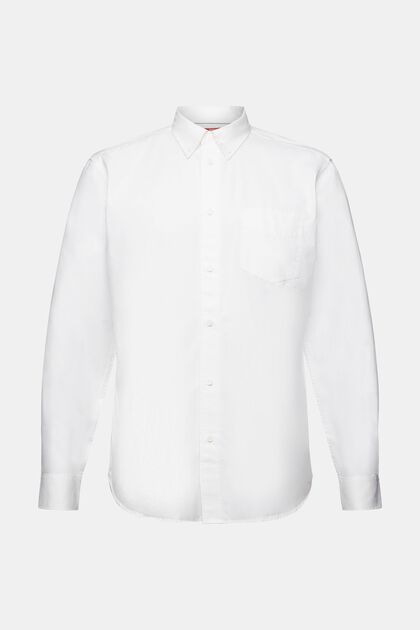 Camisa de cuello abotonado de popelina, 100 % algodón