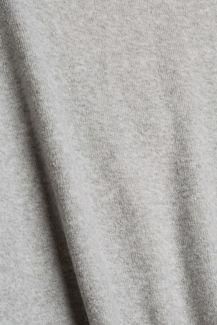 Con lana: jersey de manga corta con cuello de camisa, LIGHT GREY, detail image number 4