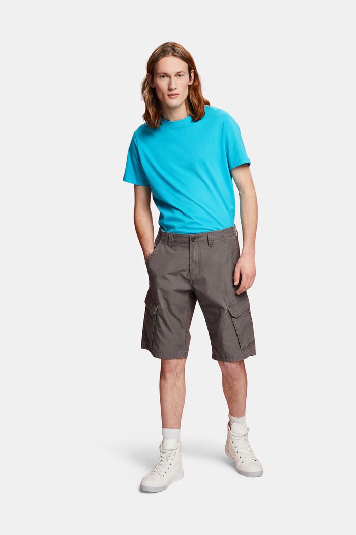 Pantalones cargo cortos, 100 % algodón, DARK GREY, detail image number 5