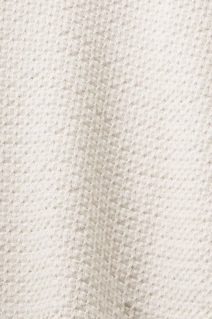Jersey de cuello redondo con textura, OFF WHITE, detail image number 5
