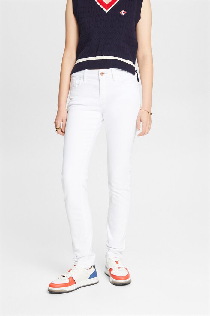 Jeans mid rise slim fit, WHITE, detail image number 0