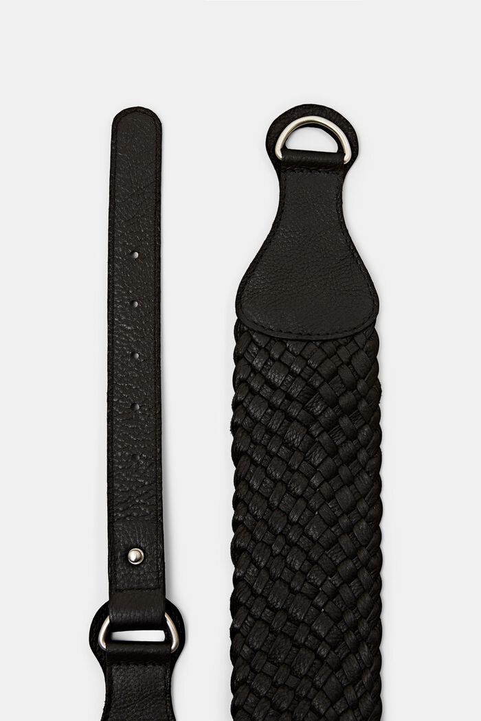 Cinturón de piel auténtica, BLACK, detail image number 1