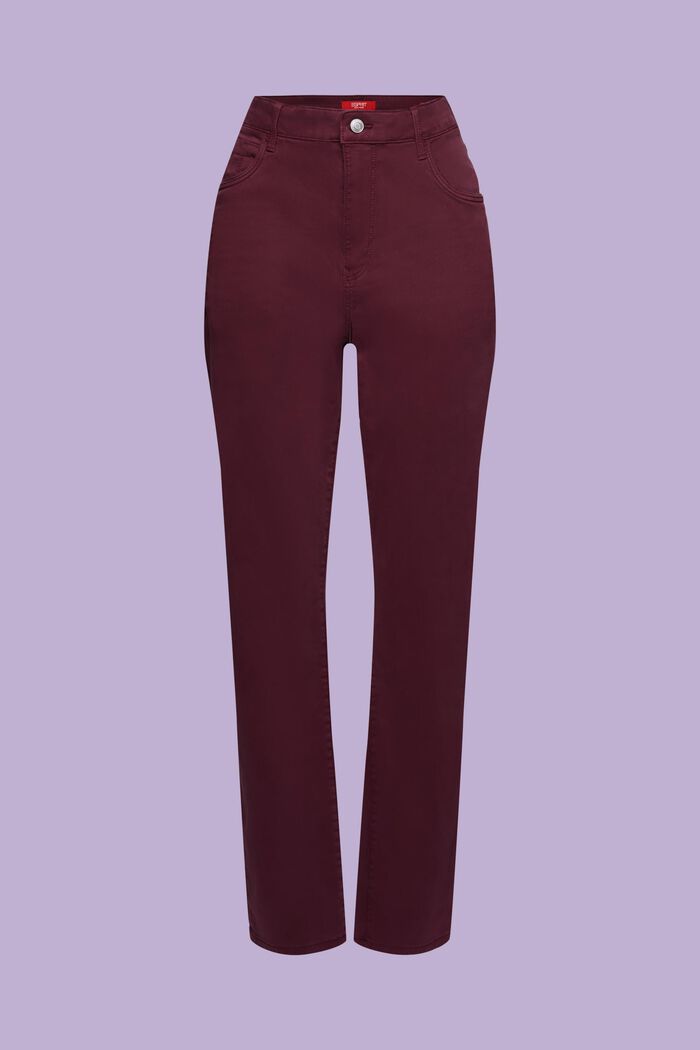 Pantalones de sarga de corte ceñido, BORDEAUX RED, detail image number 6
