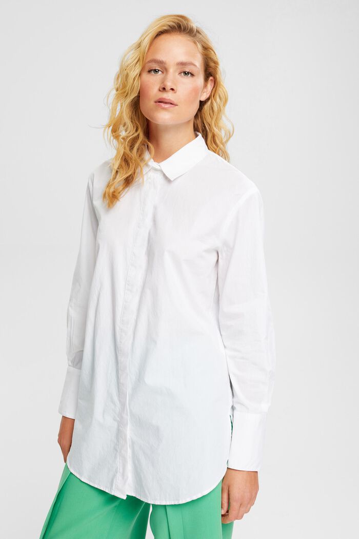 Blusa camisera oversize, WHITE, detail image number 1