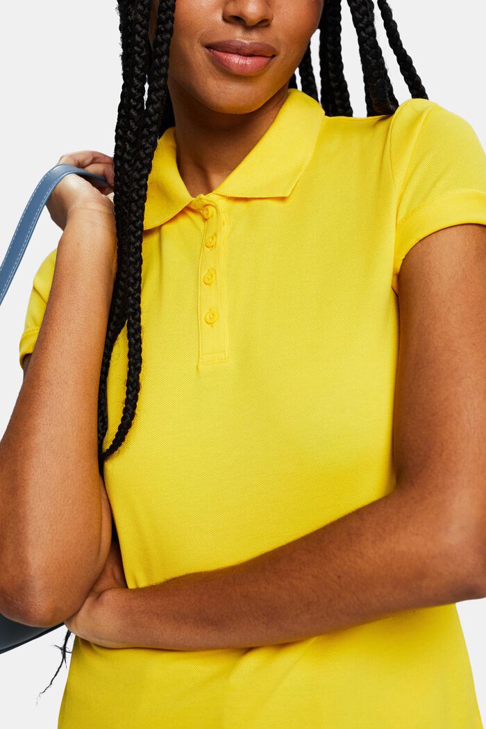 Polo en tejido jersey, YELLOW, detail image number 3