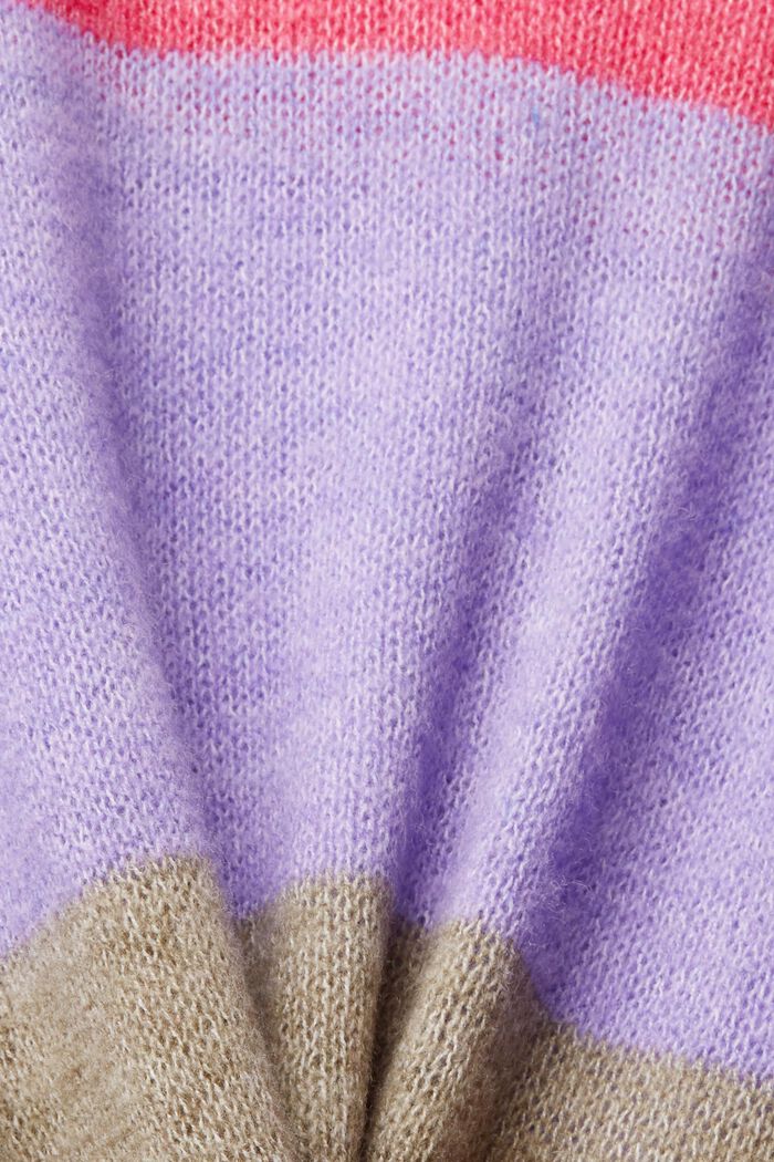 Jersey a rayas en mezcla de lana, PINK FUCHSIA, detail image number 5