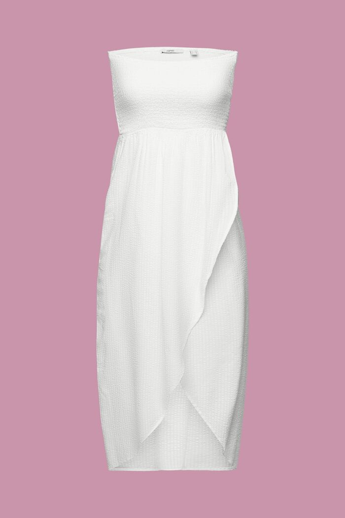 Vestido de tubo fruncido de largo midi, OFF WHITE, detail image number 5