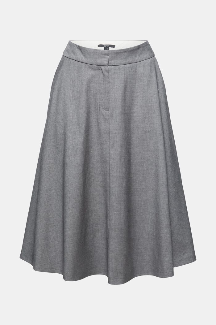 Con lana: falda en línea A muy elegante, MEDIUM GREY, detail image number 7