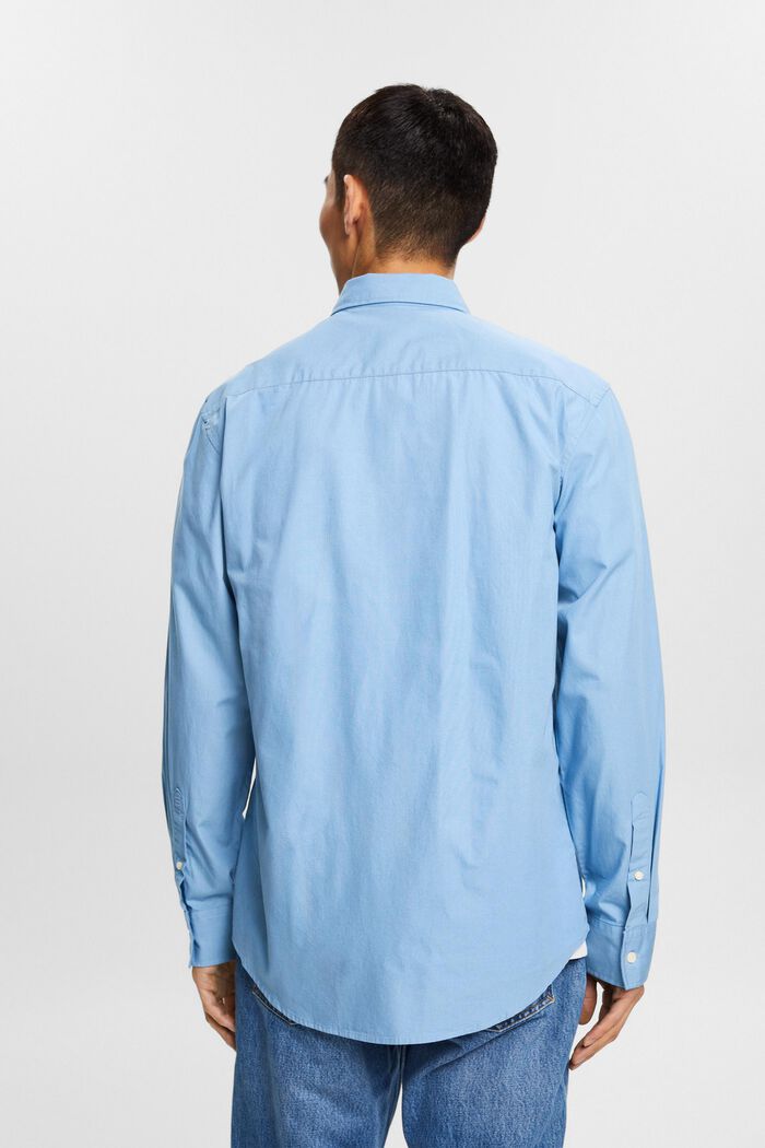 Camisa de cuello abotonado de popelina, 100 % algodón, LIGHT BLUE, detail image number 3
