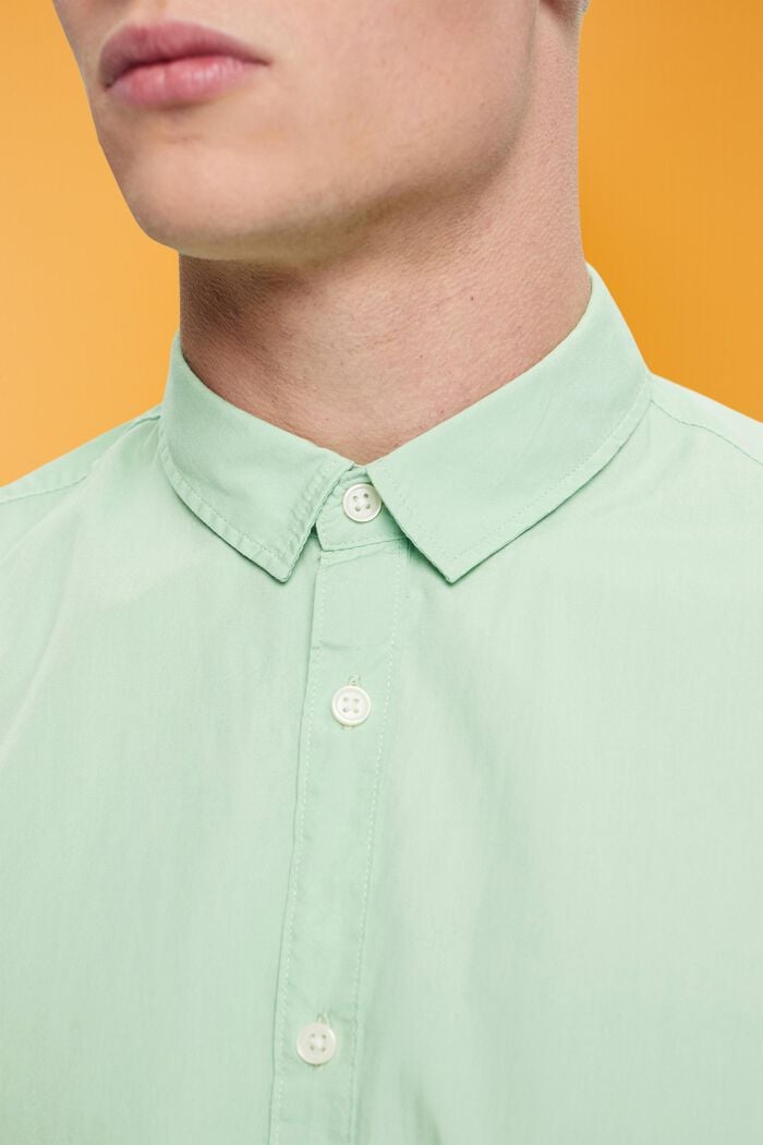 Camisa de algodón sostenible con corte ceñido, PASTEL GREEN, detail image number 2