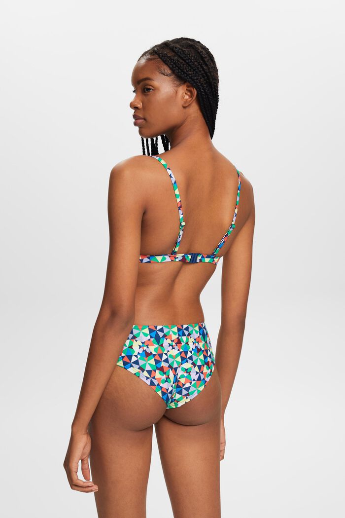 Reciclado: top de bikini con relleno y estampado allover, GREEN, detail image number 2