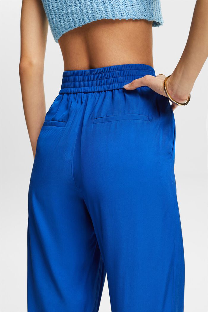 Pantalones anchos de sarga sin cierres, BRIGHT BLUE, detail image number 3