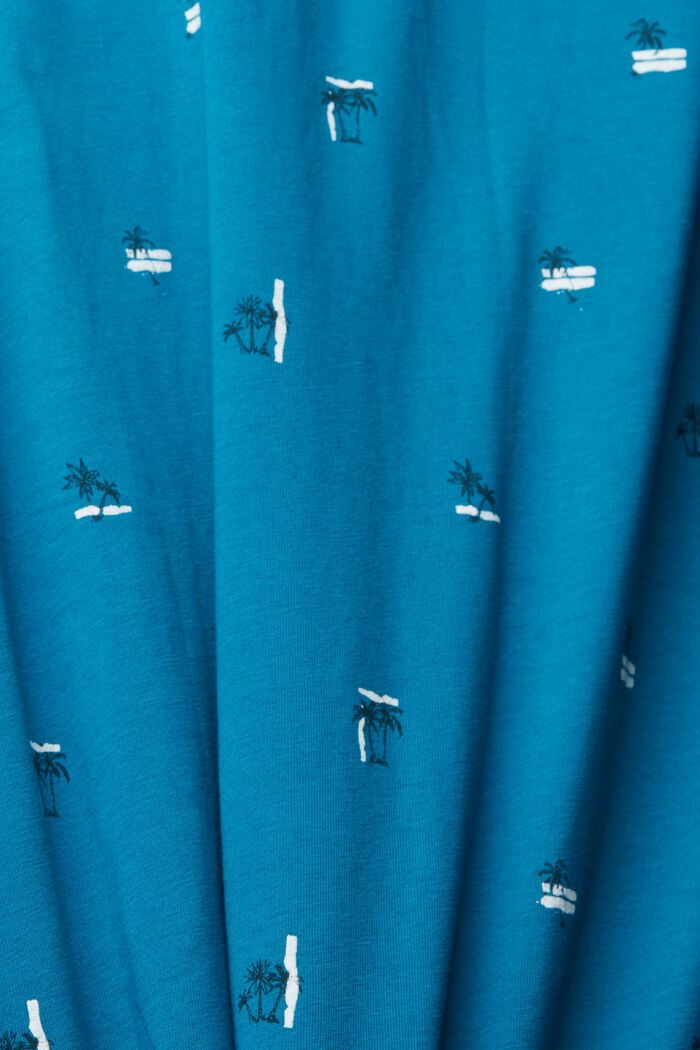 Polo de jersey con estampado, TEAL BLUE, detail image number 4