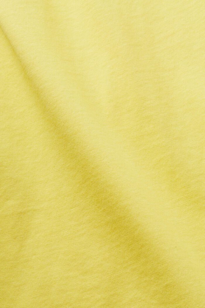 Camiseta con estampado a tono, 100 % algodón, DUSTY YELLOW, detail image number 6