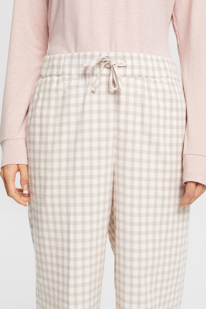 Pantalón de pijama de franela con diseño a cuadros, SAND, detail image number 2