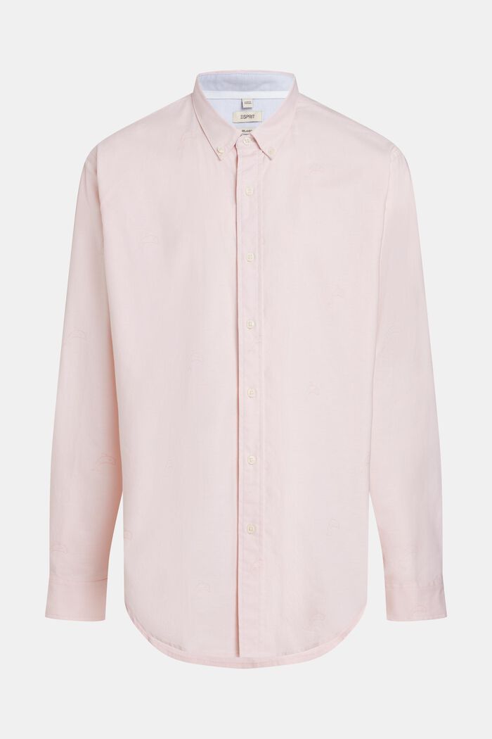 Camisa Oxford de corte holgado con estampado allover, LIGHT PINK, detail image number 5