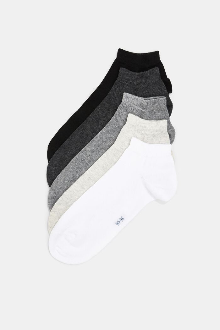 Pack de 5 pares de calcetines para deportivas, algodón ecológico, BLACK/WHITE, detail image number 0