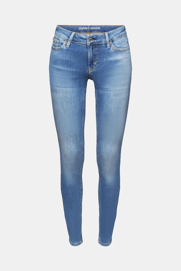 Jeans mid-rise skinny, BLUE MEDIUM WASHED, detail image number 7