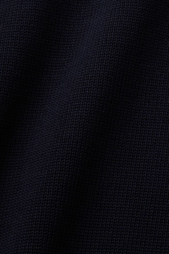 Jersey de algodón con el cuello en pico, NAVY, detail image number 5