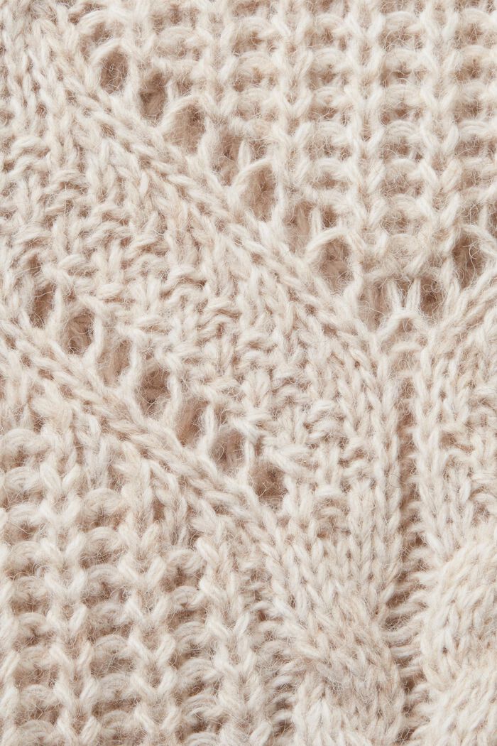 Jersey de punto abierto de mezcla de lana, DUSTY NUDE, detail image number 5