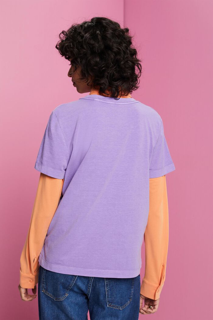 Camiseta en mezcla de algodón, PURPLE, detail image number 3