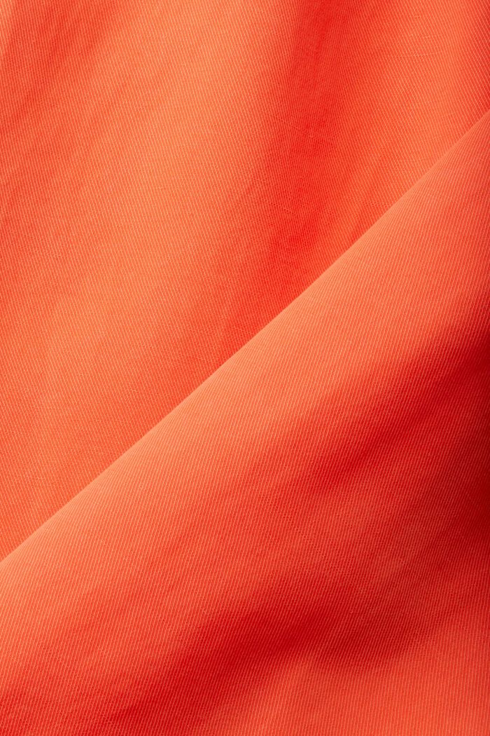 Pantalones anchos de talle alto en mezcla de lino con cinturón, ORANGE RED, detail image number 6