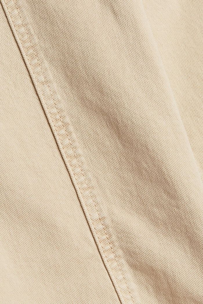 Pantalón con cintura paper bag, algodón ecológico, BEIGE, detail image number 4