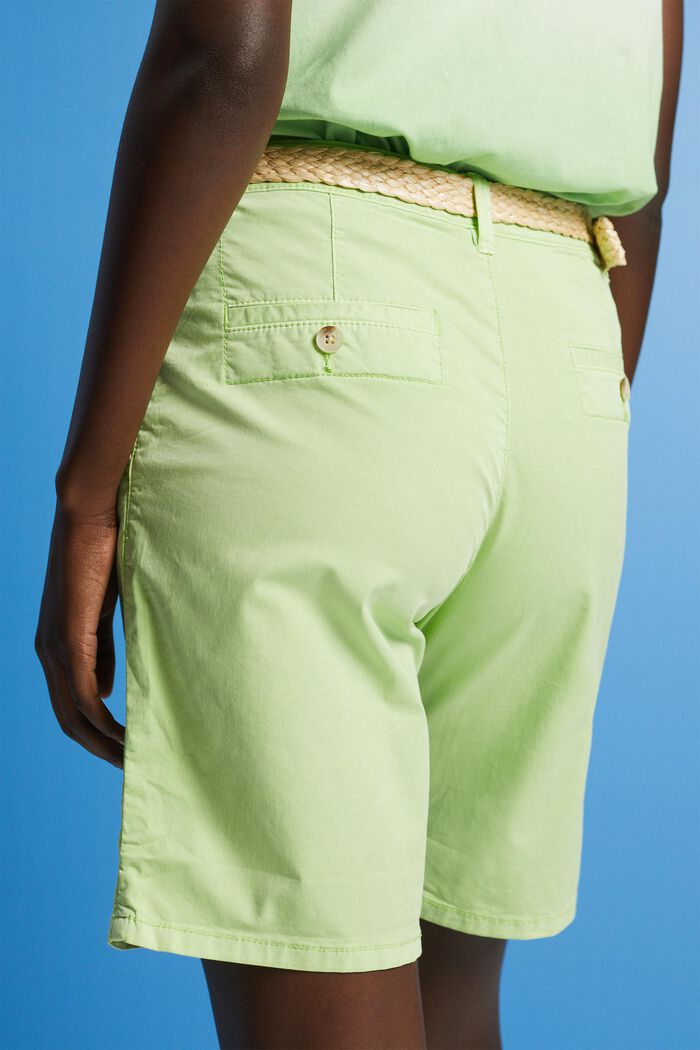 Pantalones cortos con cinturón trenzado de rafia extraíble, CITRUS GREEN, detail image number 2