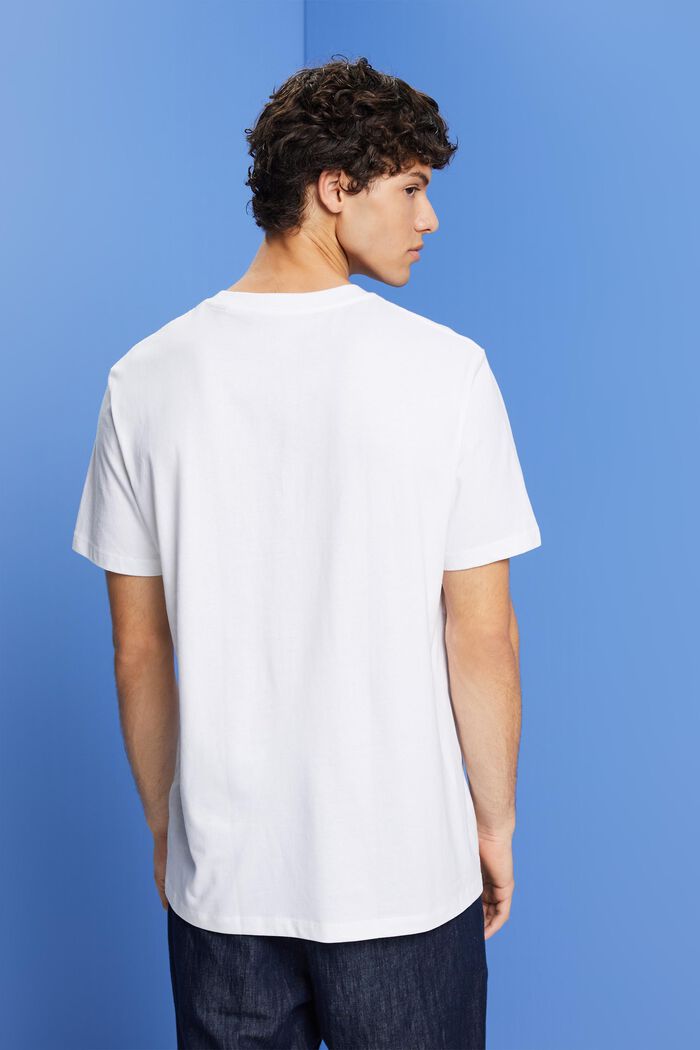 Camiseta con estampado en el pecho, 100% algodón, WHITE, detail image number 3