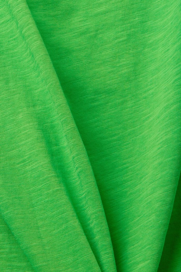Camiseta de algodón con cuello en U, GREEN, detail image number 5